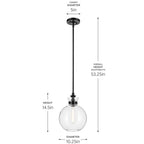 Kichler Lighting 52778BKCLR Black Pendant Medium 1lt Image 2