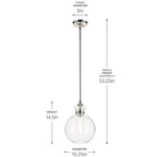 Kichler Lighting 52778PNCLR Polished Nickel Pendant Medium 1lt Image 2
