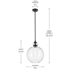 Kichler Lighting 52779BKCLR Black Pendant Large 1lt Image 2