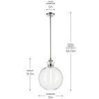 Kichler Lighting 52779PNCLR Polished Nickel Pendant Large 1lt Image 2