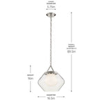 Kichler Lighting 52783PN Polished Nickel Pendant Large 1lt Image 2