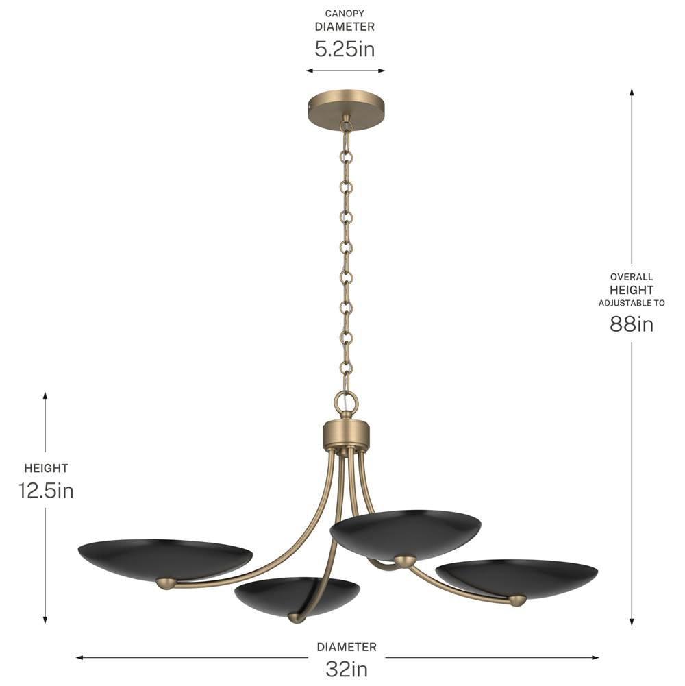 Kichler Lighting 52854CPZBK Champagne Bronze Chandelier/semi Flush 4lt Image 6