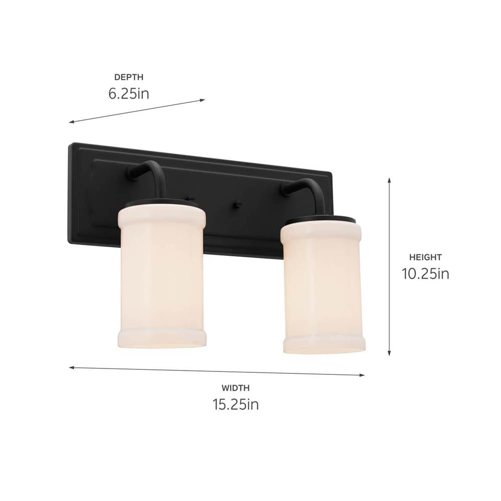 Kichler Lighting 55130BKT Textured Black Bath 2lt Image 2
