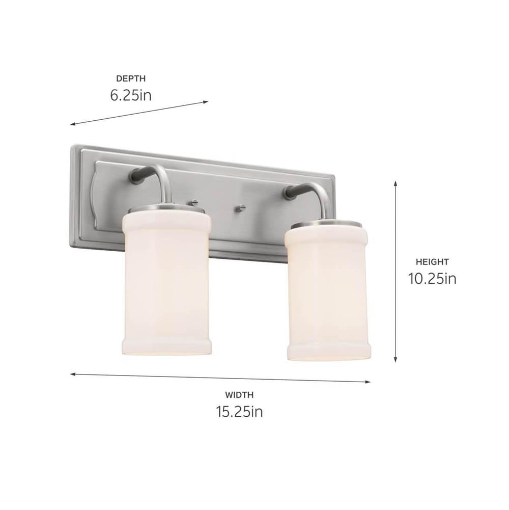 Kichler Lighting 55130CLP Classic Pewter Bath 2lt Image 2