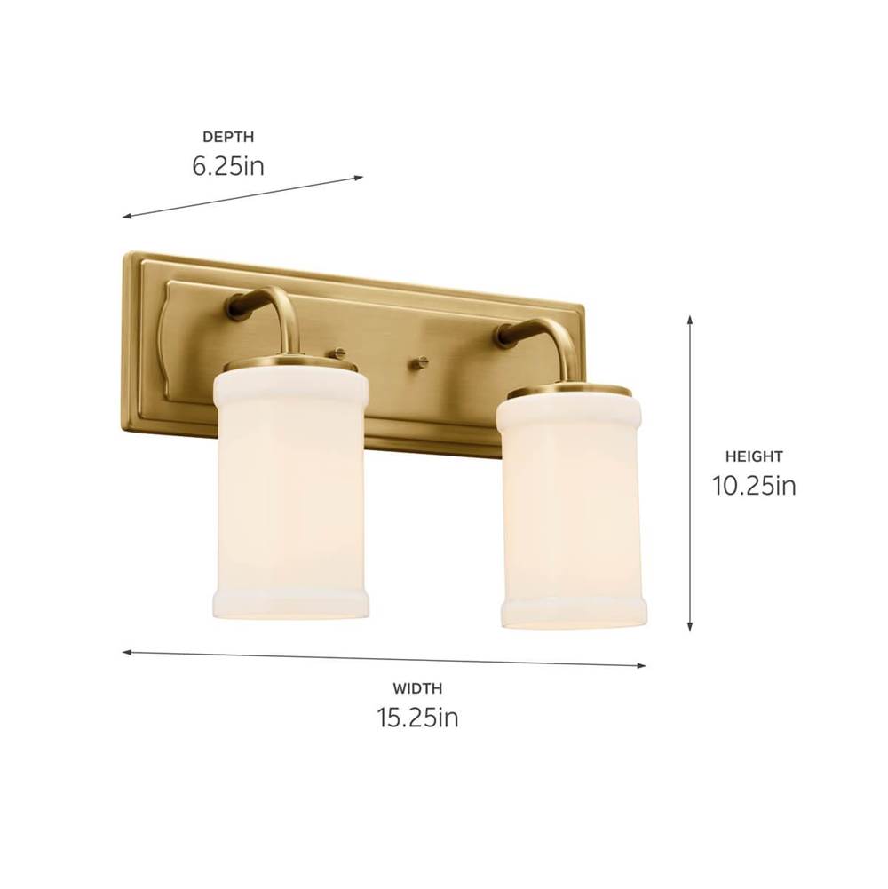 Kichler Lighting 55130NBR Natural Brass Bath 2lt Image 2
