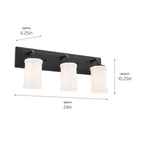 Kichler Lighting 55131BKT Textured Black Bath 3lt Image 2