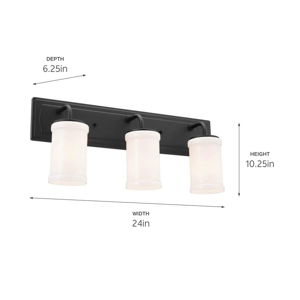 Kichler Lighting 55131BKT Textured Black Bath 3lt Image 2