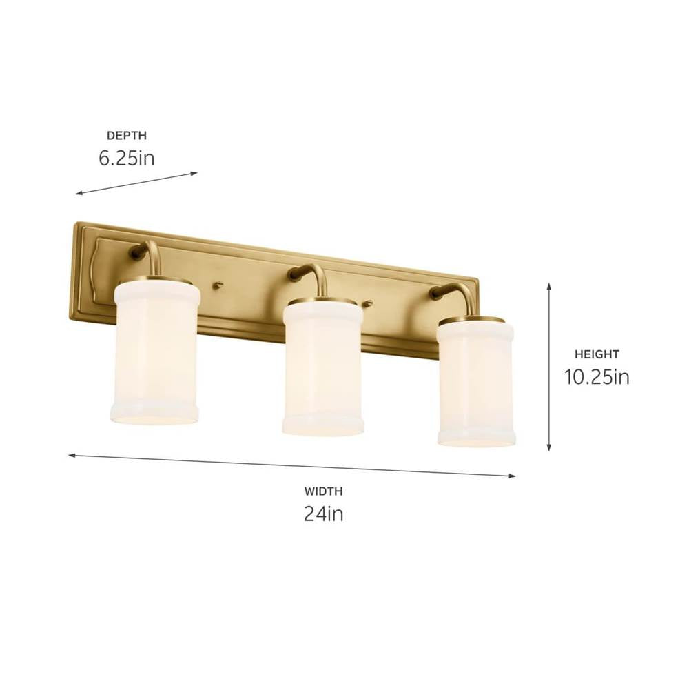 Kichler Lighting 55131NBR Natural Brass Bath 3lt Image 2