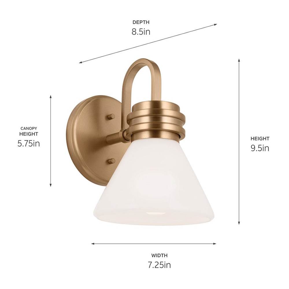 Kichler Lighting 55153CPZ Champagne Bronze Wall Sconce 1lt Image 3