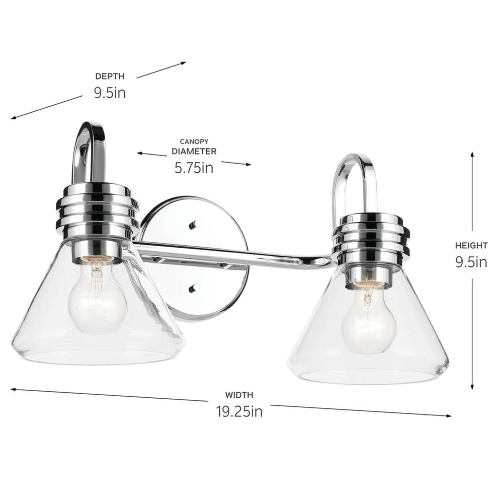 Kichler Lighting 55154CHCLR Chrome Bath 2lt Image 2