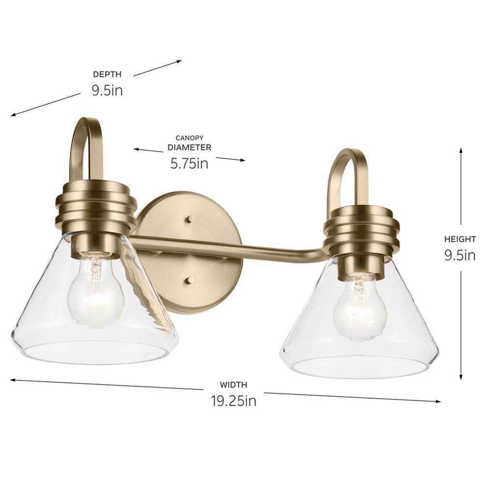 Kichler Lighting 55154CPZCLR Champagne Bronze Bath 2lt Image 3