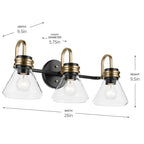 Kichler Lighting 55155BKCLR Black Bath 3lt Image 2