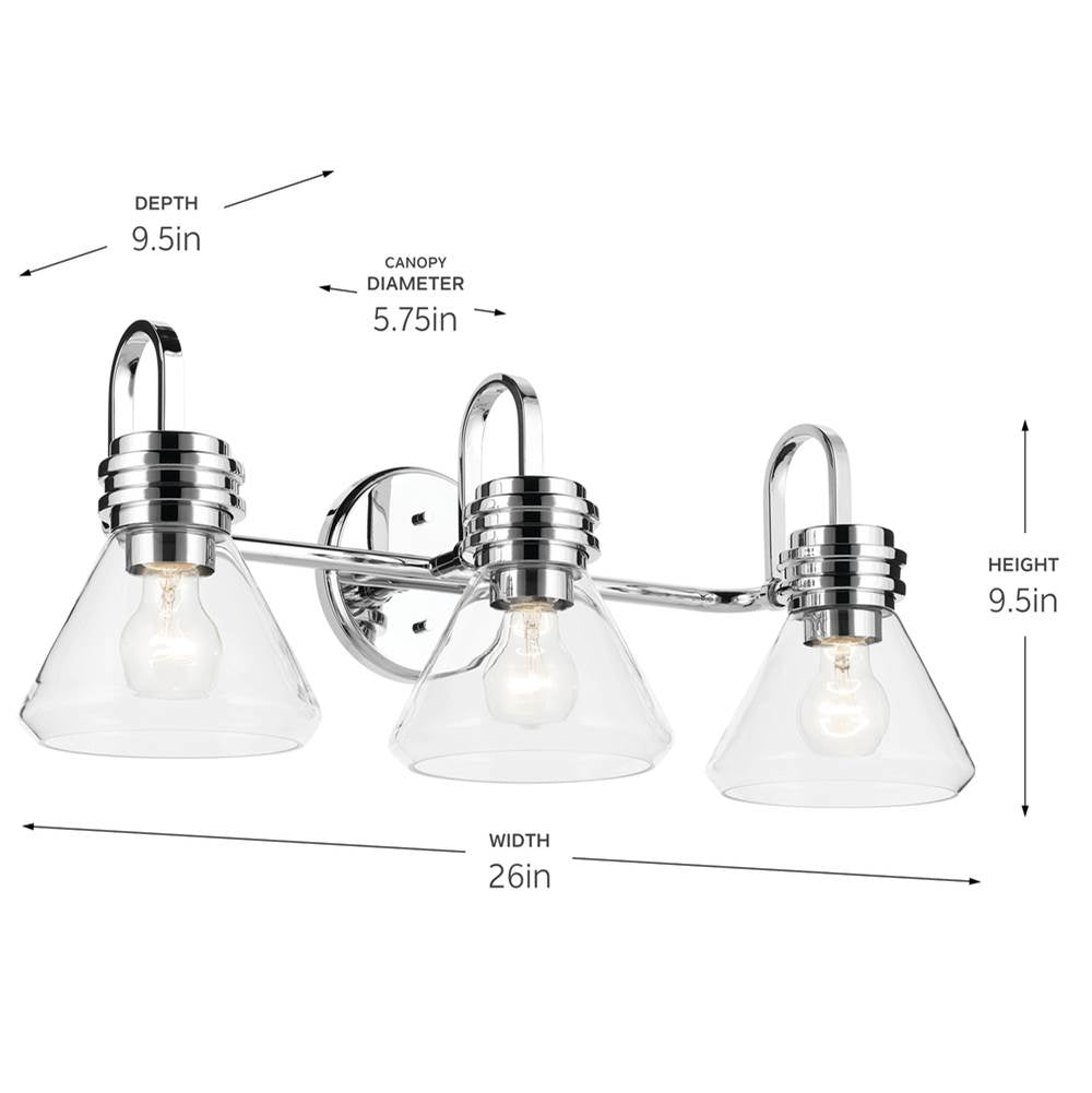 Kichler Lighting 55155CHCLR Chrome Bath 3lt Image 2