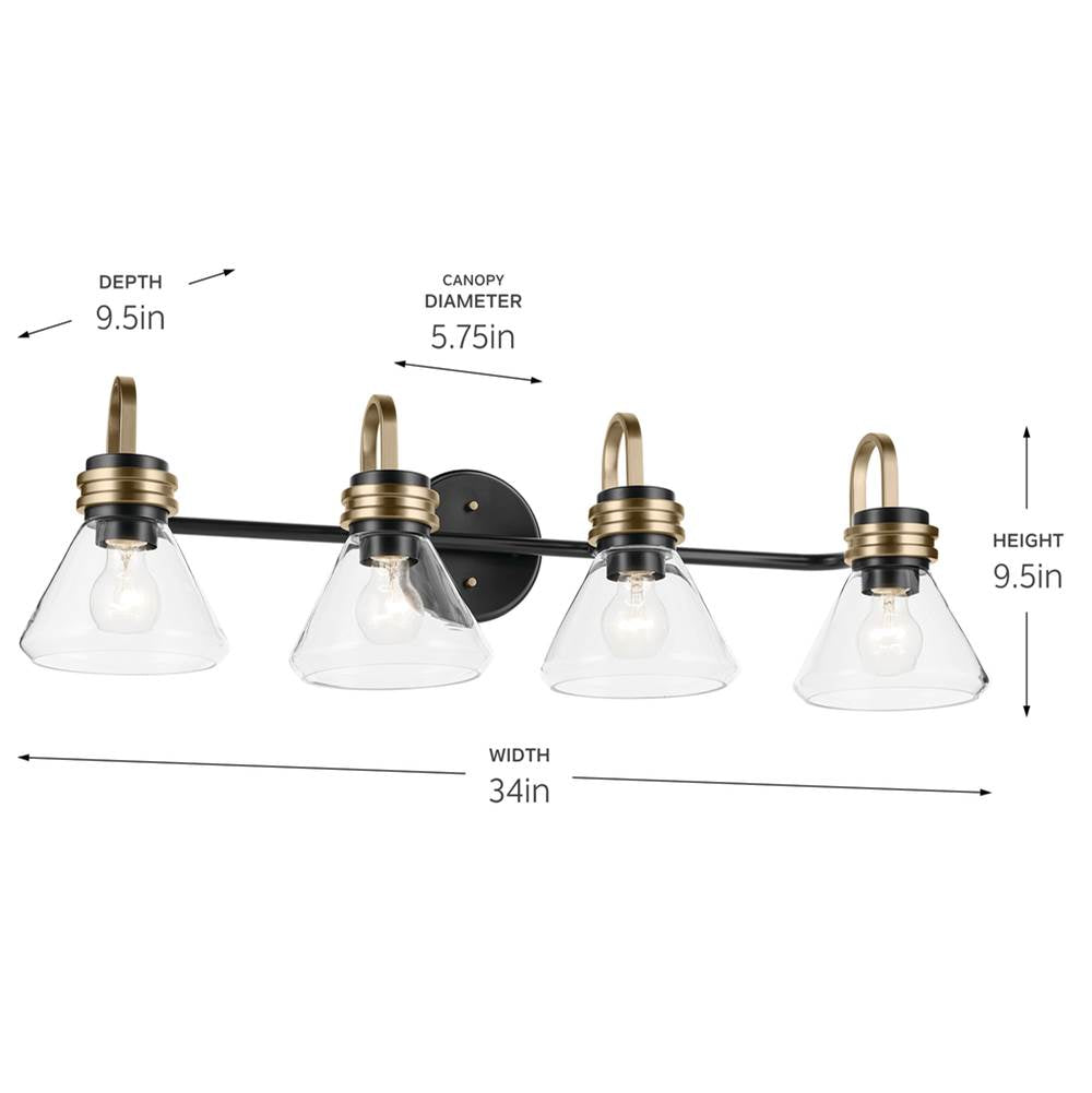 Kichler Lighting 55156BKCLR Black Bath 4lt Image 2