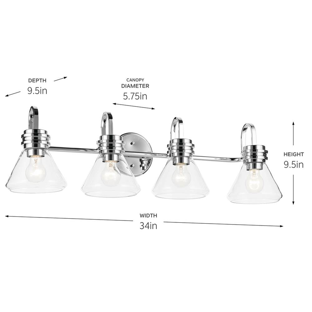 Kichler Lighting 55156CHCLR Chrome Bath 4lt Image 2