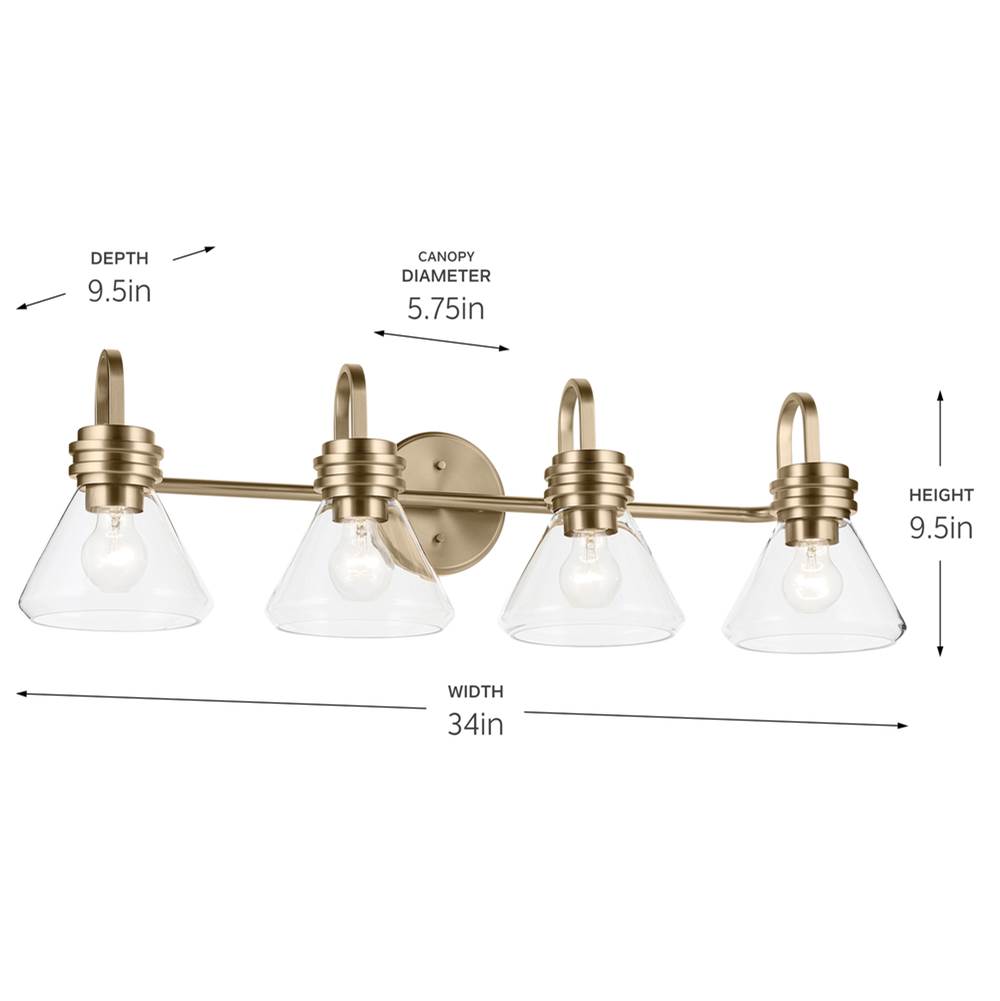 Kichler Lighting 55156CPZCLR Champagne Bronze Bath 4lt Image 2