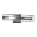 Kichler Lighting 55166BK Black Jemsa 18 Inch 2 Light Wall Sconce With Clear Fluted Glass In Black Image 1