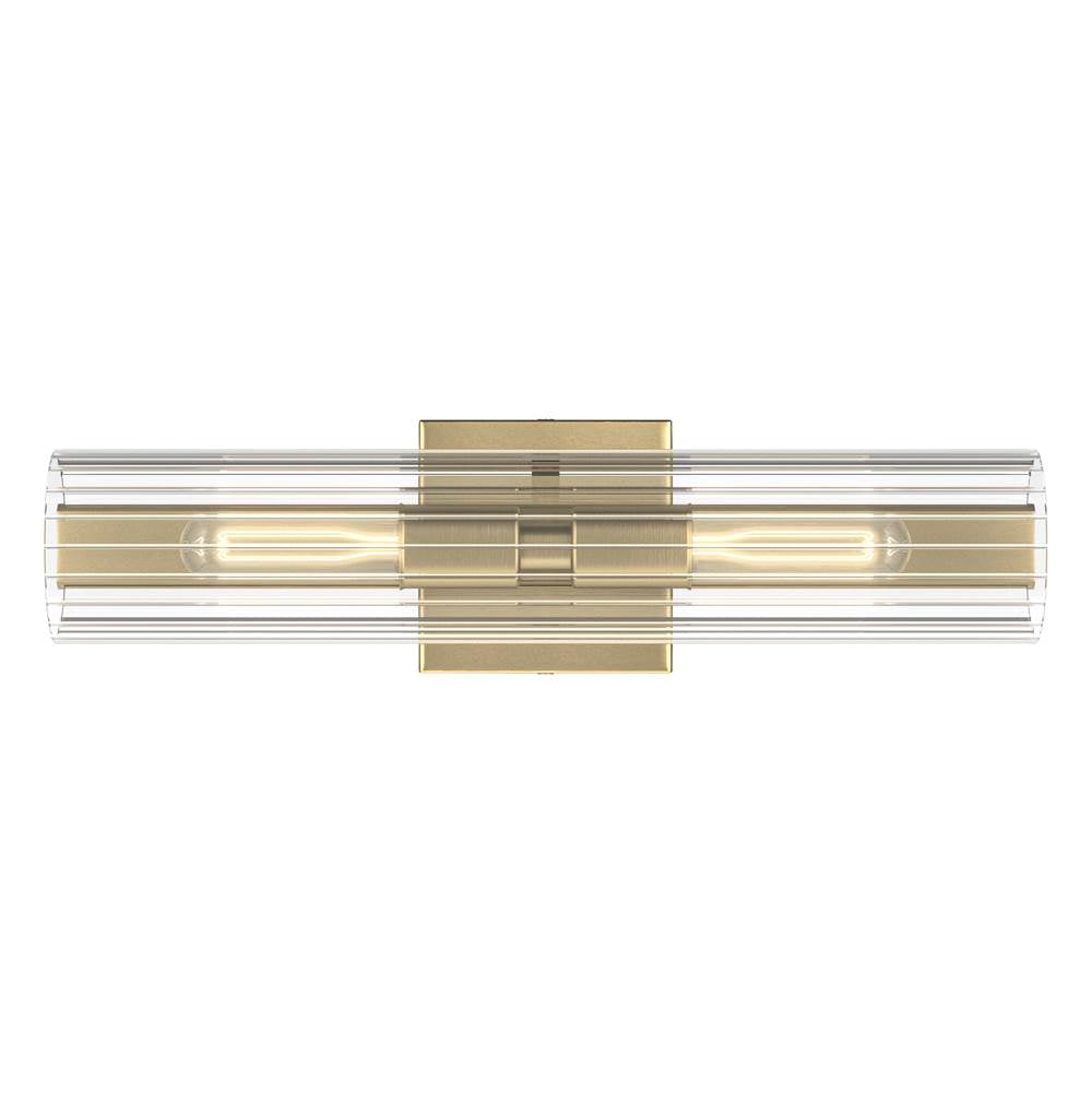 Kichler Lighting 55166CPZ Champagne Bronze Jemsa 18 Inch 2 Light Wall Sconce With Clear Fluted Glass In Champagne Bronze Image 6