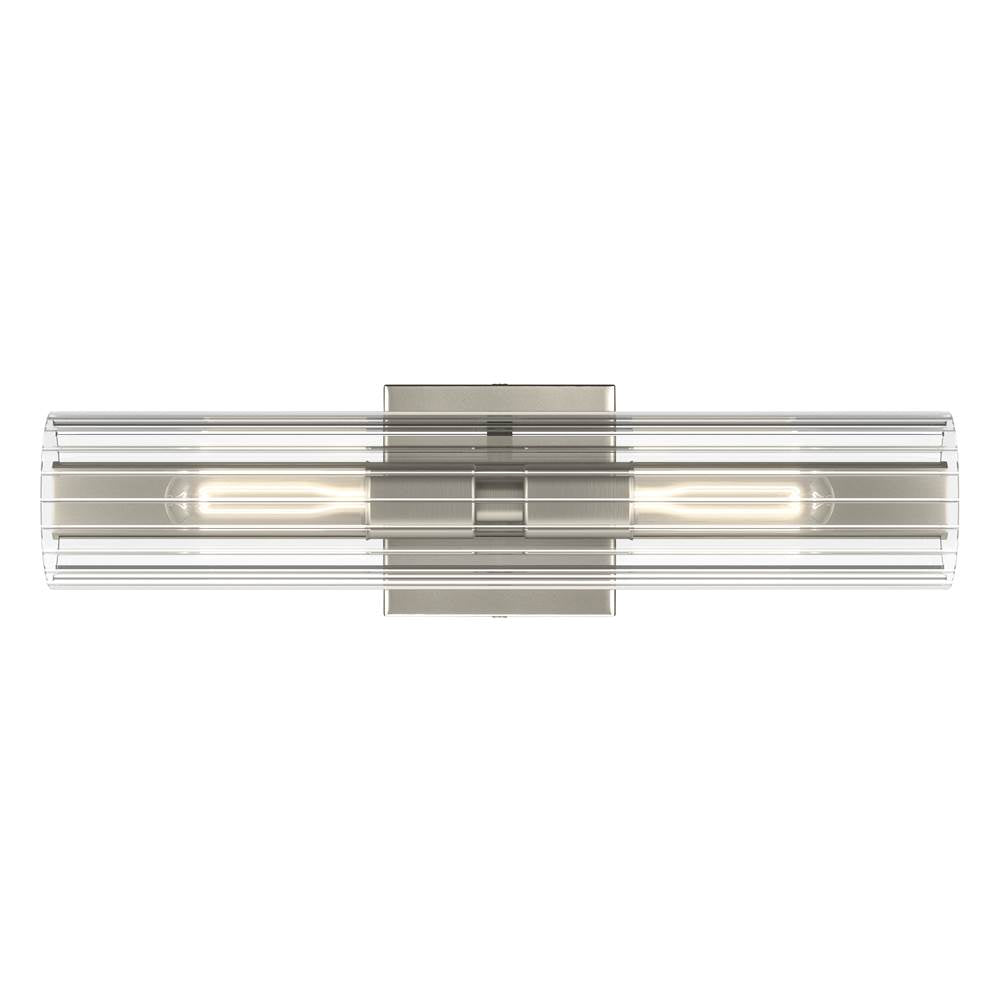Kichler Lighting 55166NI Brushed Nickel Jemsa 18 Inch 2 Light Wall Sconce With Clear Fluted Glass In Brushed Nickel Image 6