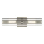 Kichler Lighting 55166NI Brushed Nickel Jemsa 18 Inch 2 Light Wall Sconce With Clear Fluted Glass In Brushed Nickel Image 6