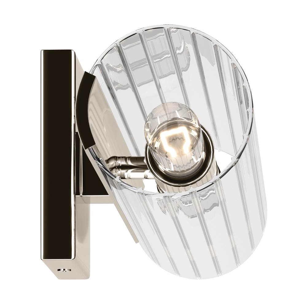 Kichler Lighting 55166PN Polished Nickel Jemsa 18 Inch 2 Light Wall Sconce With Clear Fluted Glass In Polished Nickel Image 5