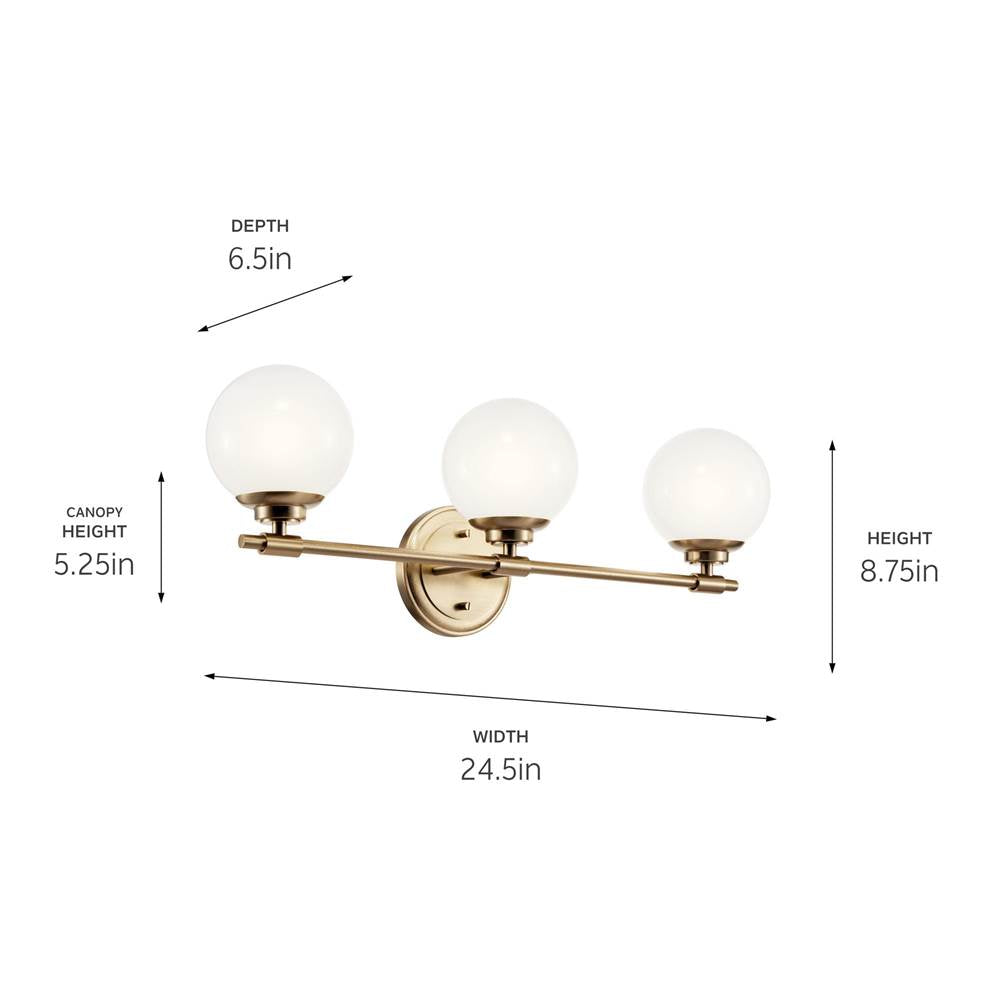 Kichler Lighting 55172CPZ Champagne Bronze Vanity 3lt Image 3