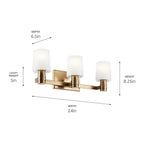 Kichler Lighting 55176CPZ Champagne Bronze Vanity 3lt Image 4
