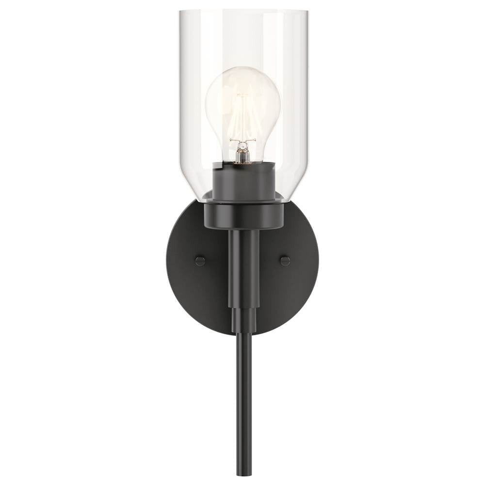 Kichler Lighting Madden 14.75 Inch 1 Light Wall Sconce With Clear Glass In Black