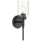 Kichler Lighting 55183BK Black Madden 14.75 Inch 1 Light Wall Sconce With Clear Glass In Black Image 1
