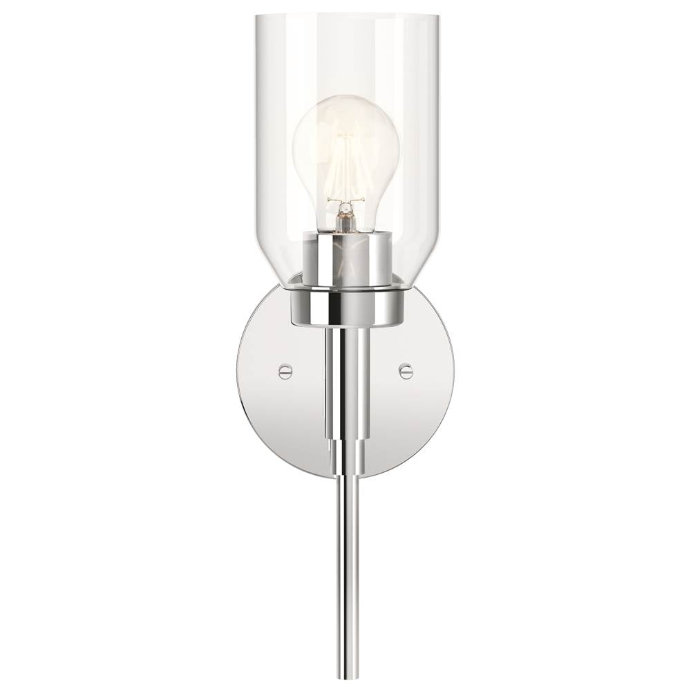 Kichler Lighting Madden 14.75 Inch 1 Light Wall Sconce With Clear Glass In Chrome