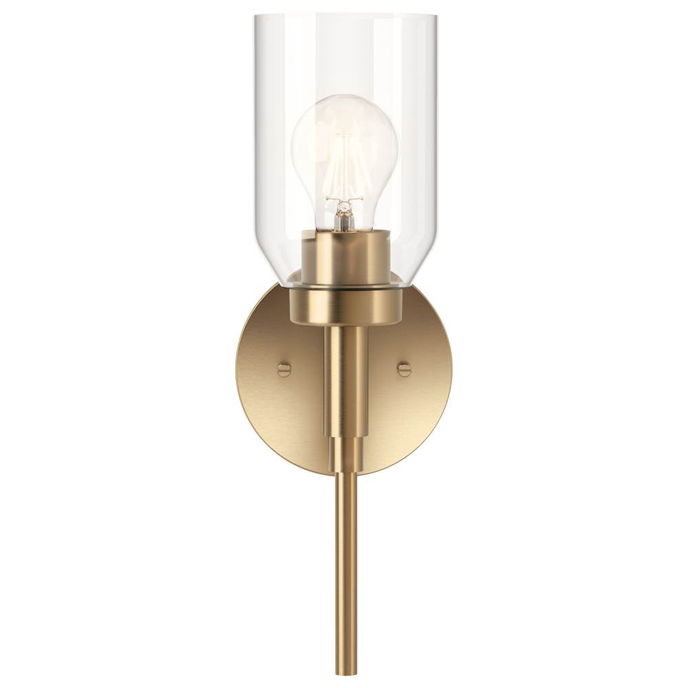 Kichler Lighting Madden 14.75 Inch 1 Light Wall Sconce With Clear Glass In Champagne Bronze