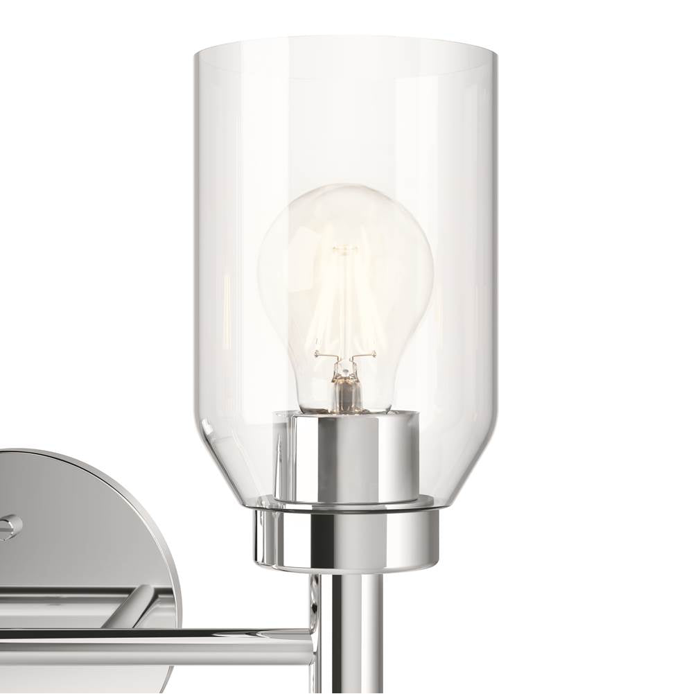 Kichler Lighting 55184CH Chrome Madden 14.25 Inch 2 Light Vanity With Clear Glass In Chrome Image 4