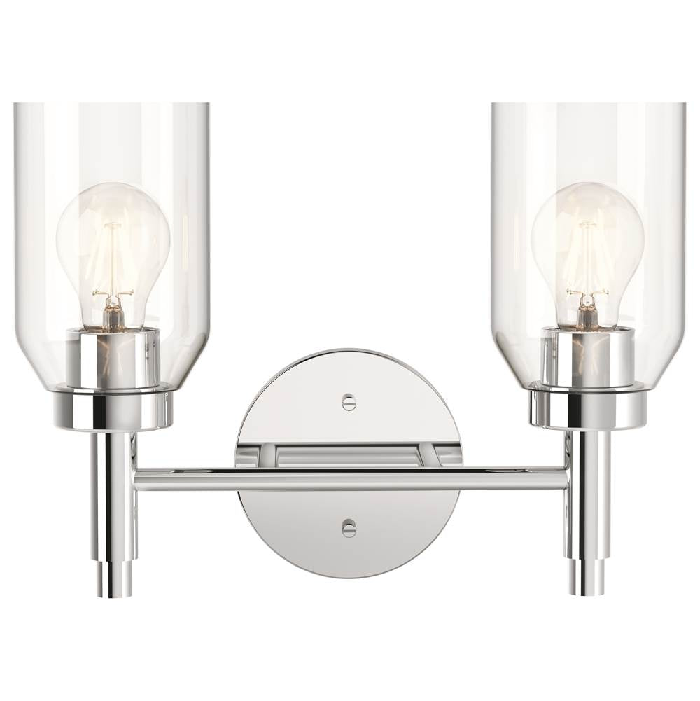 Kichler Lighting Madden 14.25 Inch 2 Light Vanity With Clear Glass In Chrome