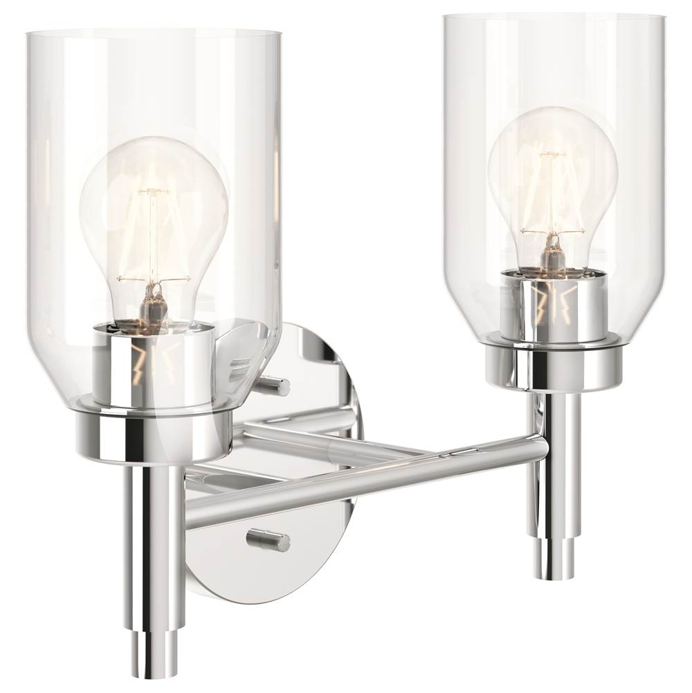 Kichler Lighting 55184CH Chrome Madden 14.25 Inch 2 Light Vanity With Clear Glass In Chrome Image 1