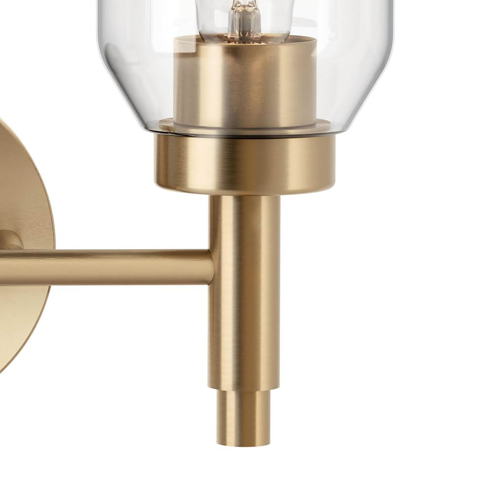 Kichler Lighting 55184CPZ Champagne Bronze Madden 14.25 Inch 2 Light Vanity With Clear Glass In Champagne Bronze Image 5