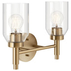 Kichler Lighting 55184CPZ Champagne Bronze Madden 14.25 Inch 2 Light Vanity With Clear Glass In Champagne Bronze Image 2