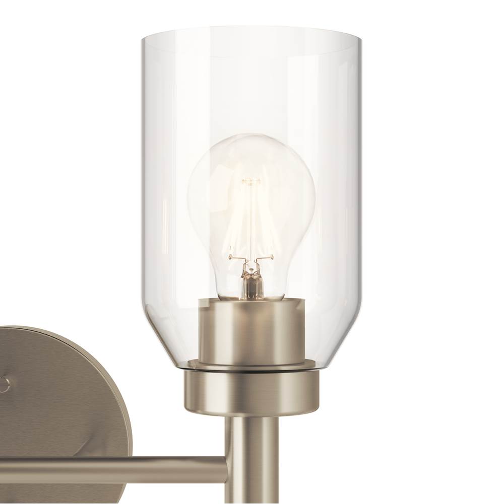 Kichler Lighting 55184NI Brushed Nickel Madden 14.25 Inch 2 Light Vanity With Clear Glass In Brushed Nickel Image 2
