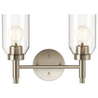 Kichler Lighting Madden 14.25 Inch 2 Light Vanity With Clear Glass In Brushed Nickel