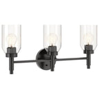 Kichler Lighting 55185BK Black Madden 24 Inch 3 Light Vanity With Clear Glass In Black Image 1