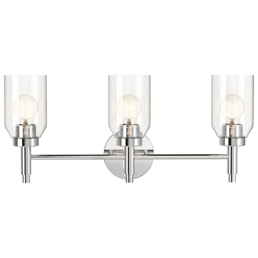 Kichler Lighting Madden 24 Inch 3 Light Vanity With Clear Glass In Chrome