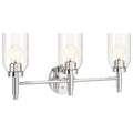 Kichler Lighting 55185CH Chrome Madden 24 Inch 3 Light Vanity With Clear Glass In Chrome Image 1