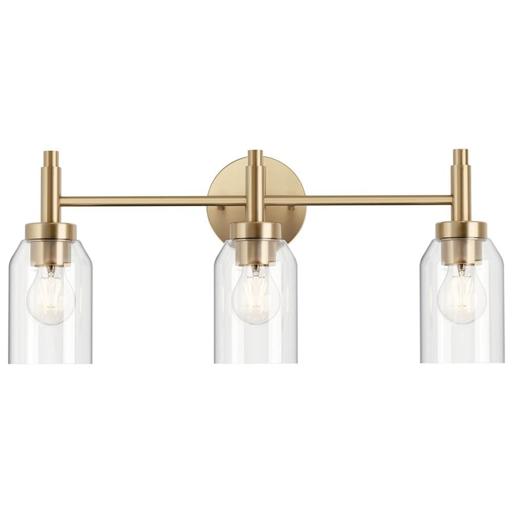 Kichler Lighting 55185CPZ Champagne Bronze Madden 24 Inch 3 Light Vanity With Clear Glass In Champagne Bronze Image 8