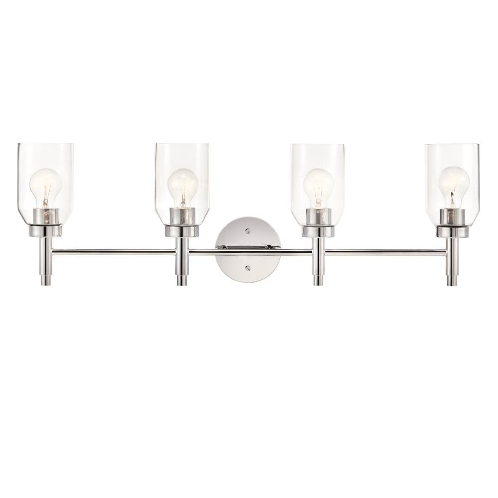 Kichler Lighting Madden 34 Inch 4 Light Vanity With Clear Glass In Chrome