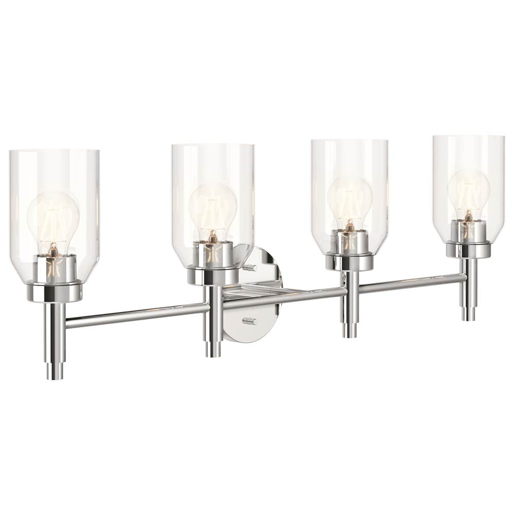 Kichler Lighting 55186CH Chrome Madden 34 Inch 4 Light Vanity With Clear Glass In Chrome Image 1