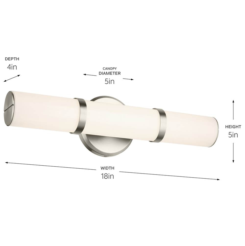 Kichler Lighting 55187NILED Brushed Nickel Bath Bar Small Image 2