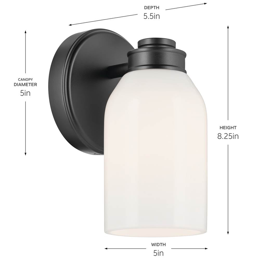 Kichler Lighting 55200BK Black Wall Sconce 1lt Image 3