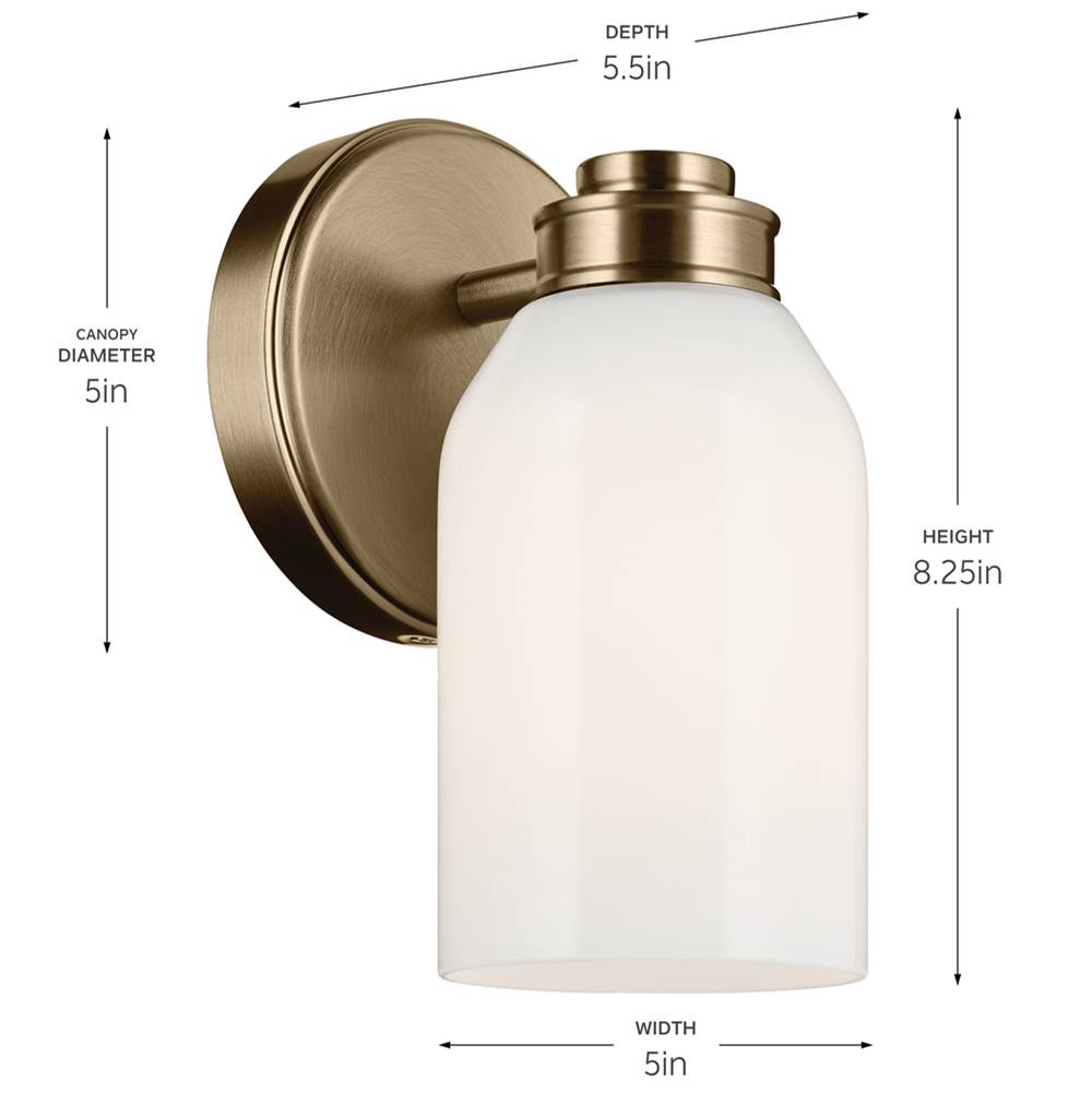 Kichler Lighting 55200CPZ Champagne Bronze Wall Sconce 1lt Image 3