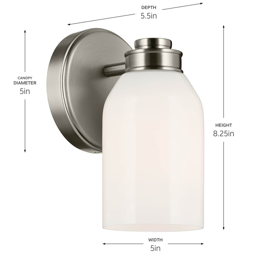 Kichler Lighting 55200NI Brushed Nickel Wall Sconce 1lt Image 3