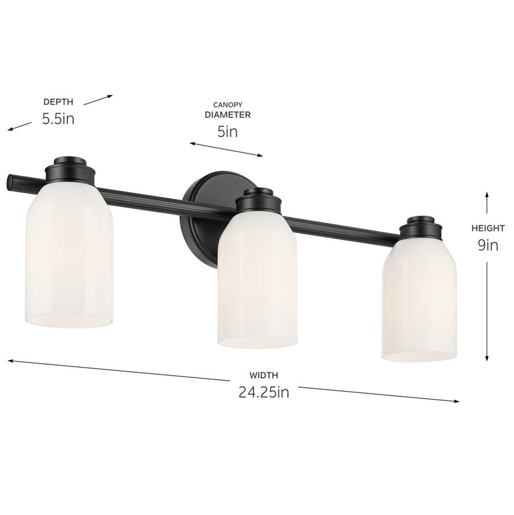 Kichler Lighting 55202BK Black Bath 3lt Image 2