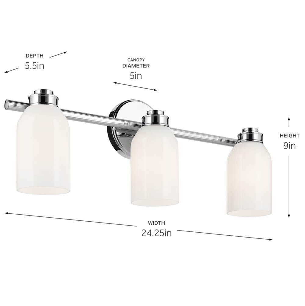 Kichler Lighting 55202CH Chrome Bath 3lt Image 2